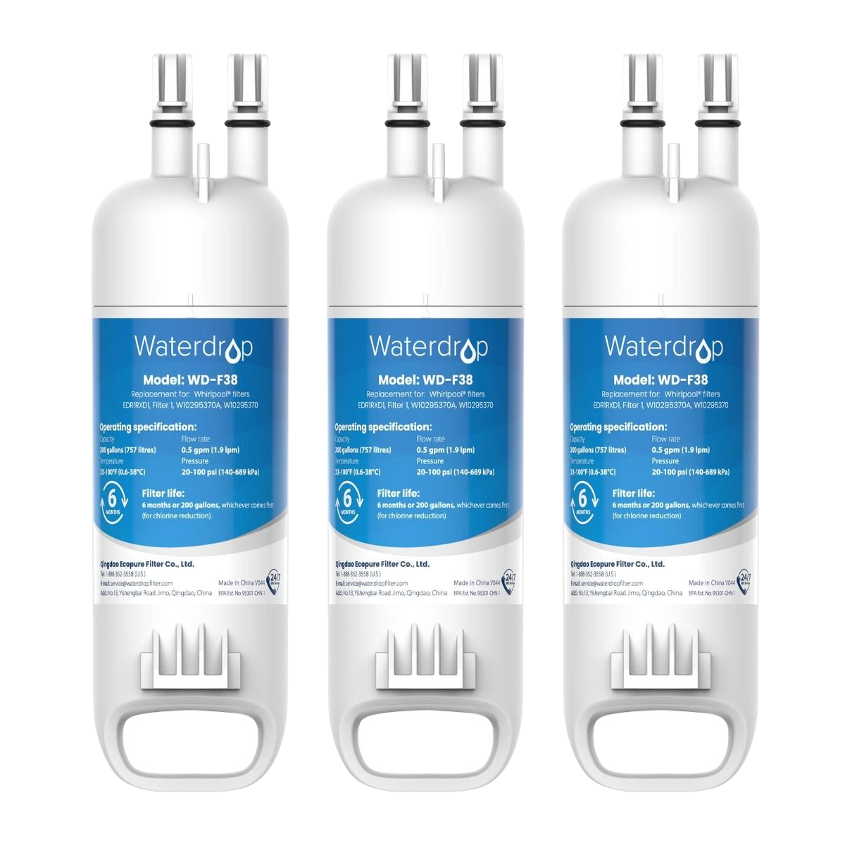 Waterdrop Compatible Whirlpool W10295370A Filter 1 Refrigerator Water Filter