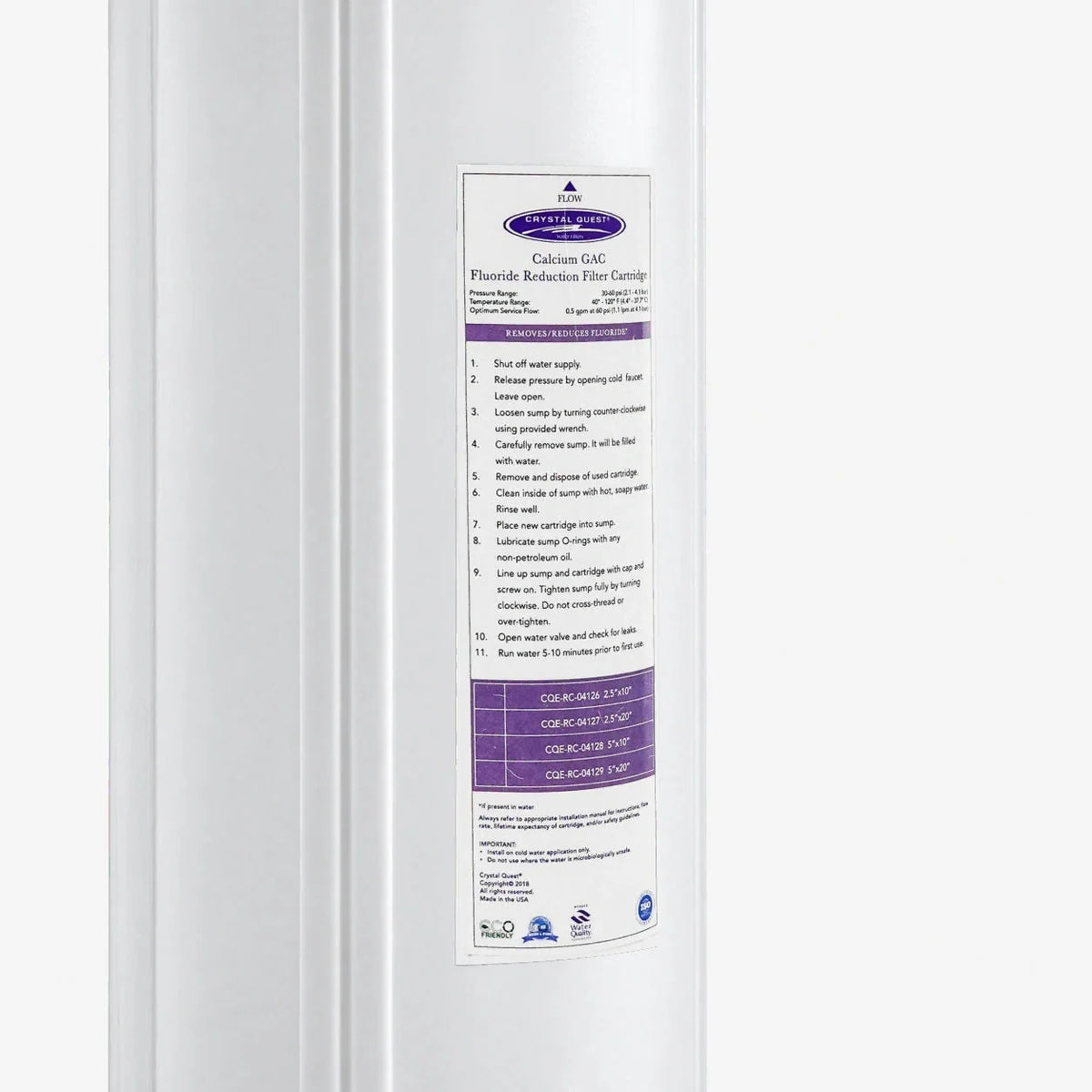 Calcium GAC Fluoride Reduction Filter Cartridge