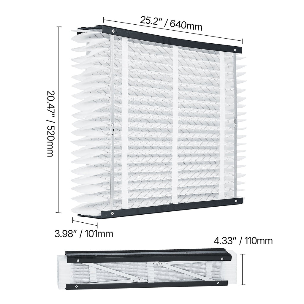 MERV 13 Electrostatic Pleated HVAC Furnace Filter 4-Pack with High Efficiency - White
