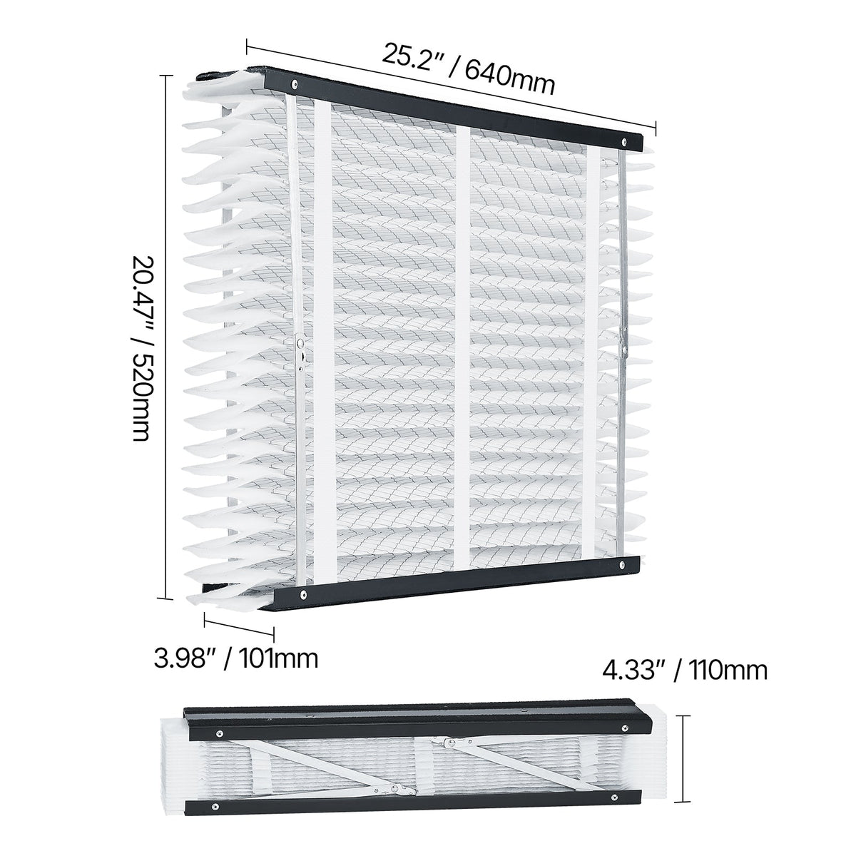 MERV 11 Electrostatic Pleated Air Filters 4-Pack for HVAC Furnace - White