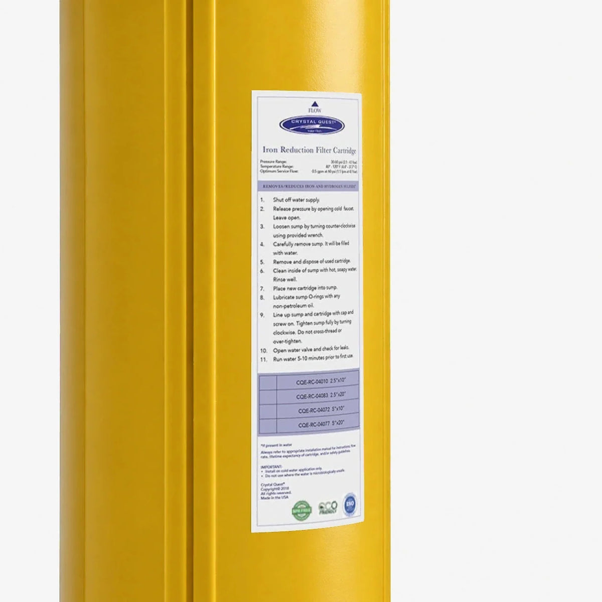 Iron Filter Cartridge